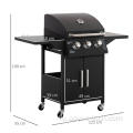 3 Burner BBQ Gas Grill Grill